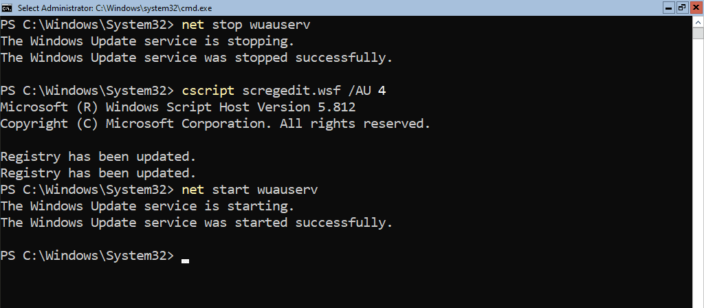 Actualizando Windows Server 2022 6 Configuración de Actualizaciones Automáticas Usando PowerShell